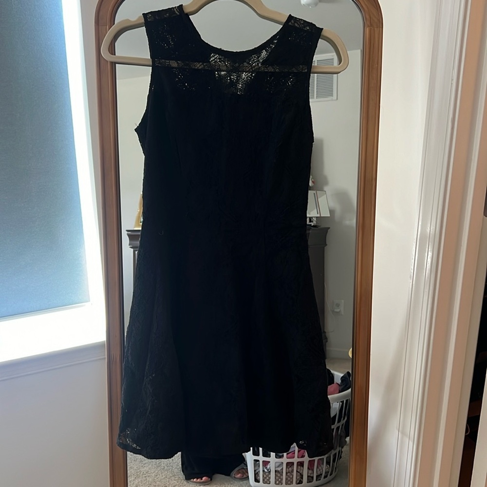 Black lace babydoll dress